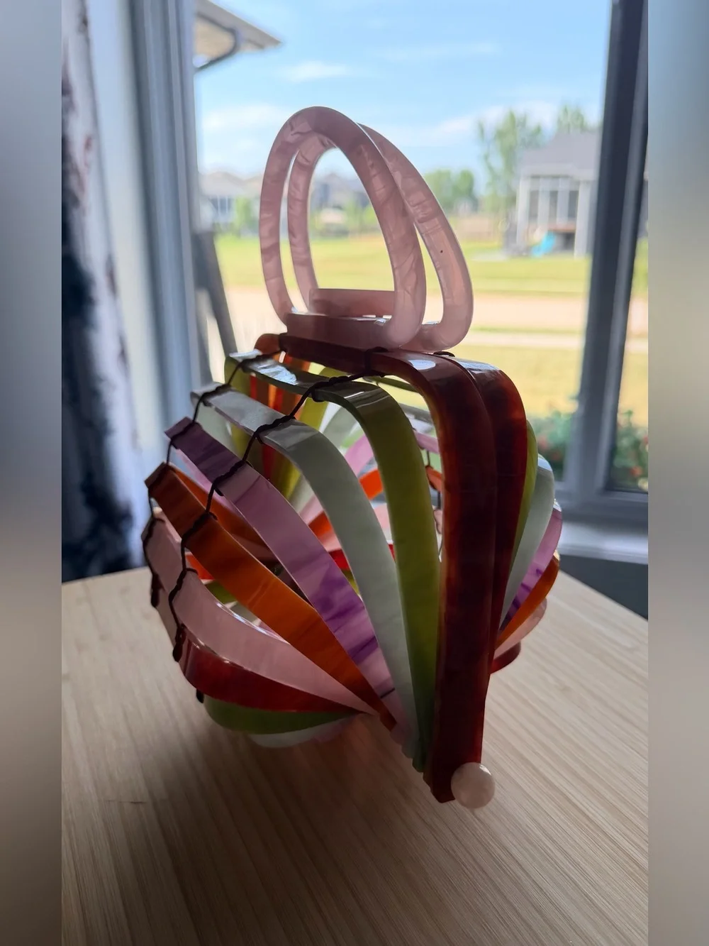 Sorozien Colorful Multi-Arch Acrylic Handbag - Pastel & Orange